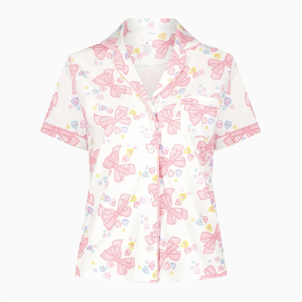 LoveShackFancy X Roller Rabbit Multicolor Heart and Bow Print SET
